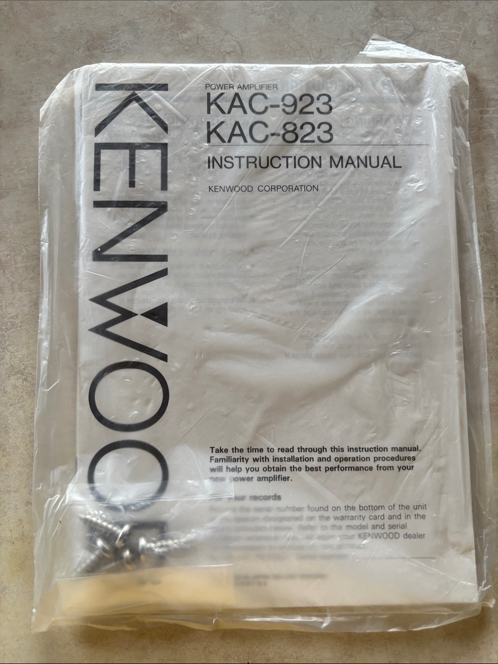 Kenwood Instruction Manual KAC-923 KAC-823 old stock never used